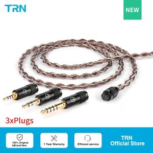 Headphones TRN RedChain Earphones SilverPlated Copper OFC Copper Upgrade Cable with Swappable Connectors 2.5/3.5/4.4 For TRN MT1 MAX TA4