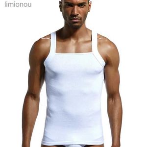Men's Tank Tops Men's Square Cut Tank Tops G-Unit Cotton Ribbed Casual Undershirts Muscle Tank Shirts Sleeveless Comfort Stretch Workout VestL240124