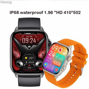 Smart Watches Smart Watch 1,96 tum HD 410*502 Bluetooth Call Health Monitoring Game Voice Assistant Alarm Clock Smartwatch Men för Oppo Phone YQ240125