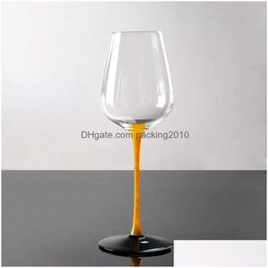 Wine Glasses Crystal With Red And Black Background Handmade Hand-Painted Drop Delivery Dhmwy