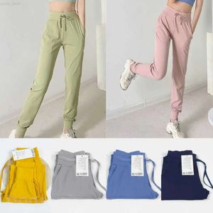 Lu Align Lu Girl Sports Pants Yoga Fitness Byxor Jogging Gym Sweatpants Woman Bodybuilding Quick Dry Dance Studio Sweatpant Swift Speed ​​O 37