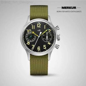 Other Watches Merkur Retro 70 Vintage Chronograph Mechanical Men's Complicated Acrylic 38MM Small Luxury Classic Wrist