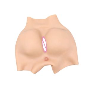 Acessórios de fantasia masculino silicone falso vagina calças falsas sexy nádegas bum shemale cosplay crossdresser drag queen hip realçador pant