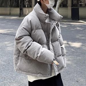 Herrjackor Hong Kong Style Street Loose and Versatile Autumn Winter Corduroy Cotton Coat Warm Simple Casual Par Jacket