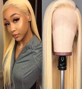 Blonde Lace Front Wigs Brazilian Remy Human Hair Wigs for Black Women Long Silky Straight 13x6 Transparent Lace Wig Pre PluckedHig5390374