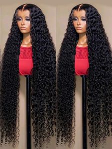 شفافة 13x4 13x6 360 HD Water Wave Lace Pront Bront Curly Human Hair شعر مستعار عميق من الدانتيل الأمامي للنساء مسبقًا