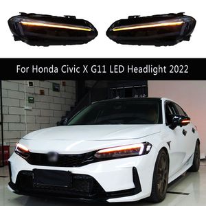 Biltillbehör DRL DAYTIME Running Light Streamer Turn Signal för Honda Civic X G11 LED -strålkastarmontering 22 Bildelar