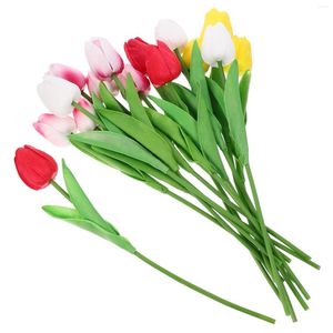 Декоративные цветы 15 шт. Нежные искусственные тюльпаны для невесты Искусственный букет из искусственных тюльпанов