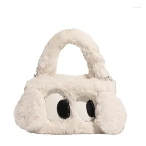 Borse da sera Autunno e inverno Peluche 2024 Simpatico cucciolo di cucciolo dagli occhi grandi Borsa a tracolla a tracolla con gli occhi strabici