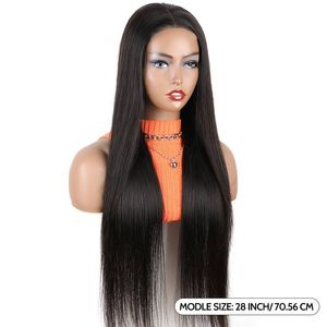 Brazilian Straight Glueless Lace Front Human Hair Wigs 4x4 Transparent Lace Closure Wig Ready To Go Wigs For Women Wear and Go