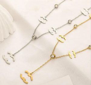 20 -й новейший 18 -километровый золотосекулированный роскошный дизайнер бренд дизайнерские ожерелья ожерелья из нержавеющей стали, ожерелья, украшения, свадьба, ростм, аксессуары, подарок без коробки