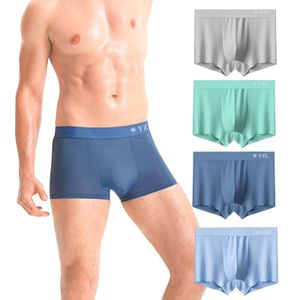 Mode Herren Ice Silk Atmungsaktive Unterwäsche Fitness Sport Hochleistungs-elastische Boxershorts Männer Dessous Höschen Geschenkbox 240119