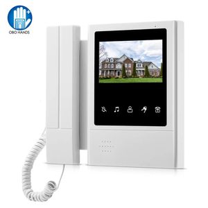 OBO 43inch TFTLCD Color Video Door Phone Doorbell Intercom System Indoor Monitor Screen Doorphone for Home 25 Ringtone 240123