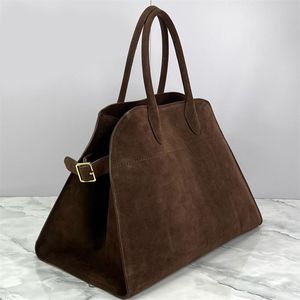 Luxo A Linha Margaux Luxurys Bolsas Grandes Sacolas De Couro Real Macio Cores Sólidas Mulheres Mens Bolsa De Ombro 2 Tamanho Marrom Preto Simples Sacoche XB102