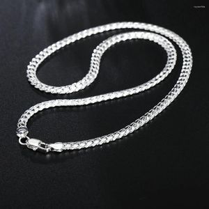 سلاسل 20-60 سم 925 Sterling Silver Design 6mm سلسلة قلادة رائعة للمرأة رجال أزياء المجوهرات