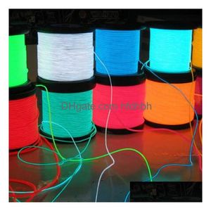 LED Neon znak El Wire 30m 10 Kolory ROPE RUBE 2.M DIY Light Pasek Elastyczne światła Świeci Party Parb Dekoracja Dekoracja Dropor