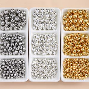 19mm Acrylic Beads for Bracelets Necklace Earring Jewelry Making Supplies Round Gold Silver Color Loose Beads Kit for Adults Kids DIY Crafts Wholesale