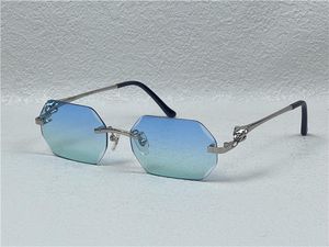 Sunglasses new retro Piccadilly irregular crystal cut lens eyewear 02818 frameless animal legs fashion avant-garde design uv400 light-colored decorative glasses