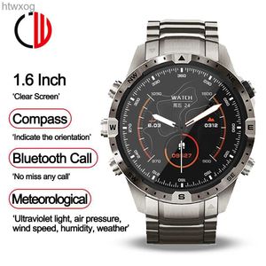 Smart klockor 1,6 tum smarta klockor för män Kvinnor Compass Bluetooth Ring Smartwatch 2023 Ny AI Voice 100+ Sport Real Time Health Monitor YQ240125