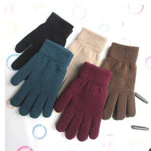 Fingerless Gloves Wholesale Winter Warm Gloves Thickened Plus Veet Elastic Knitted Five Finger Magic Mittens Drop Delivery Fashion Acc Dhgn4