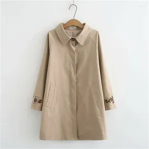 Trench da donna 2024 Cappotto da donna Capispalla allentato Nascondi bottoni Giacca a vento Donna Casual Top Tinta unita Cotone di grandi dimensioni