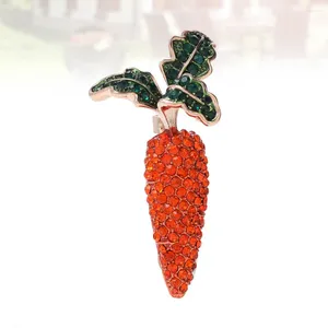 Brooches 2PCS Lovely Carrot Alloy Rhinestones Brooch Pin Mini Coat Decorative Breastpin Stylish Jewelry Accessories For