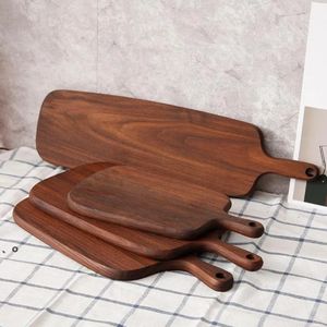 Hangable Black Walnut Cutting Board Dålig trähuggning av fruktpizza sushi BBQ Tray Solid Omålade icke-halkköksverktyg 1103