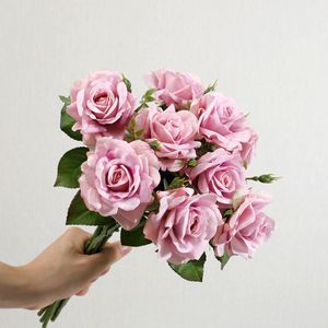 Dekor Rose Künstliche Blumen Seidenblumen Floral Latex Real Touch Rose Hochzeitsstrauß Home Party Design Blumen
