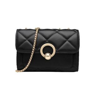 British Fashion Simple Small Square Bag 2020 Ny kvalitet Matt Pu Leather Women's Handbag Chain Tote Axel Messenger Bags256Q