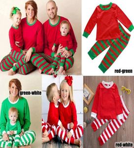 2020 Weihnachten Kids Boy Girls Erwachsene Familienpatching Weihnachten Hirsche Streifen Pyjama Nachtwäsche Nachtwäsche Pyjama Bettwäsche Schlafcoat Nighty6993893