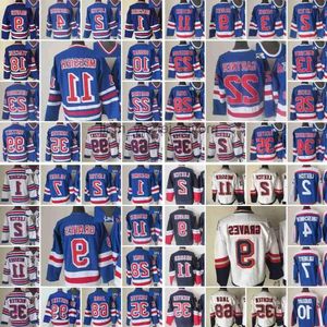 New York''rangers''new Retro Maglie da hockey su ghiaccio 99 Wayne Gretzky 8 Tkaczuk Gartner Beukeboom Kocur Domi Vanbiesbrouck Richter Anderson Espos 96