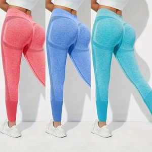 Yoga Basic 3pcs Fitness Gym Tights Seamless Hiphugging Tummy Control Yoga Leggings With Punch Out Holes 240124