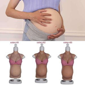 Acessórios de traje 3-9 meses artificial falso bebê colisão barriga traje gravidez prótese stoh filme adereços falso silicone barriga grávida