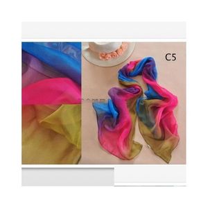 Halsdukar Autumn Gradient Chiffon Scarf Soft Color Match Silk Scarves Women Fashion Shawl Long Wrap 160cm 40pcs Mix Colors Drop Delivery DHBRH