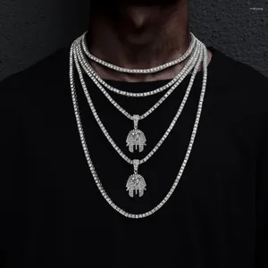 Pendant Necklaces Bling Egyptian Pharaoh Necklace With 4mm Wide Rope Chain Stylish Jewelry Hip Hop For Men And Women Gift