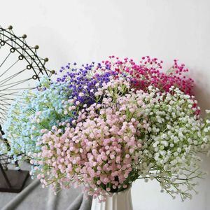 Faux Floral Greenery 1 Bouquet Artificial Flowers 64cm White Purple Pink Red Blue Silk Fake Plants For Home Decoration Festive Weddings Arrangement YQ240125