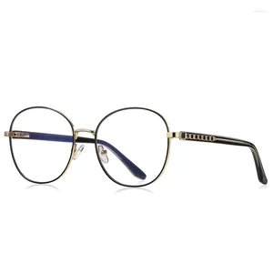 Solglasögon Fashion Brand Product Glasses Women's Round Anti Blue Personlig Multi Color Metal Eyeglass Frame Business Office