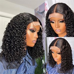 Mid range soft rubber 26 inches 180% density short Bob lace front wig black women's wine red party role-playing wig 230125