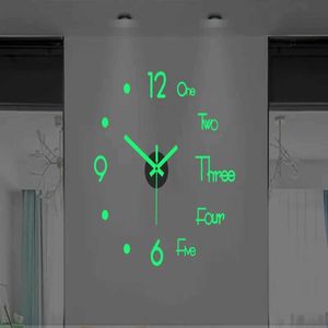 Настенные часы новые светящиеся часы «сделай сам» для дома, простота, бесшумность, модные настенные часы для гостиной, креативные настенные наклейки, настенные часы для спальни
