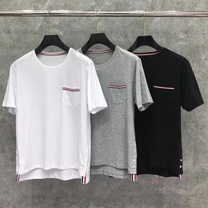 Men's T Shirts Tshirt Fashion Pocket Striped Korean Design Women Tops Summer Business Causal Office Daily Couple T-shirt