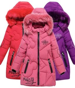 Baby Girl Ubrania 312 lat zimowej kurtki ciepła moda dzieci 039s Dziewczęta z kapturem Faux Fur 2110256328381