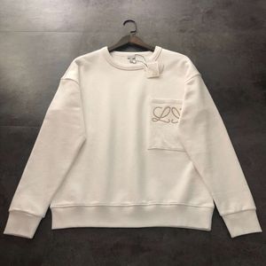 Kvinnors hoodie designer tröja mode bröstet stor ficktråd broderi grafisk långärmad skjorta topp rund nacke pullover bomullsweatshirt