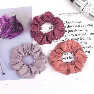 Scrunchie Women Girls Elastic Hair Rubber Bands Accessories Gum For Kids Leather PU Hair Tie Ring Rope Ponytail Holder 0903A3997782