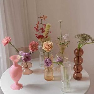 2PCS Vases Glass Flower Vase Hydroponic Terrarium Container Transparent Bubble Flower Vases Home Office Desktop Arrangement Ornament