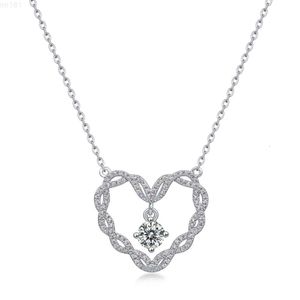 VVS GRA Moissanite Diamond 925 Sterling Silver Vintage Heart Women Pendant Necklace Jewelry Destiny Jewellery 2024 Ny ankomst