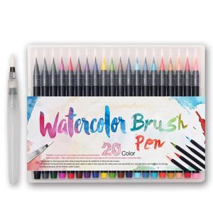 Markery 20 kolorów Premium Art Marker Pen Pen miękki elastyczne markery akwarelowe Zestaw dzieci kolorowanki manga kaligrafia scrapbooking