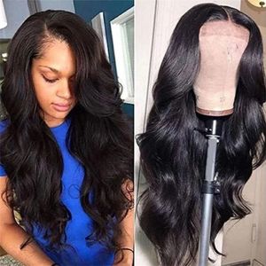 Body Wave Spets Front Wig Human Hair Front Pleated Baby Hair Non Adhesive Spets Stängd peruk Brasiliansk hår Perk 230125