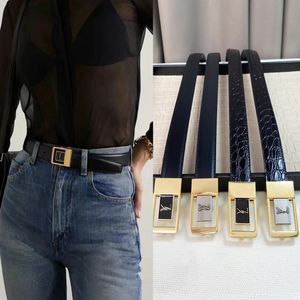 Designer Womans Belt Real Leather Belts bredd 3 cm fyrkantig smidig spänne bokstäver design man klassisk guld 4 färg toppkvalitet