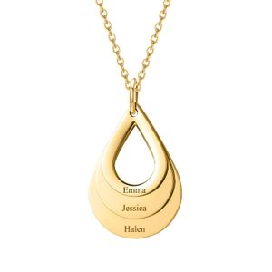 Colares mydiy personalizado três círculo nome colar personalizado família de aço inoxidável colar para mãe charme jóias presentes do dia das mães