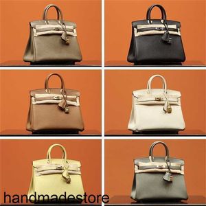 Genuine Leather Bk Handbag Platinum Designer Master Handheld Women's Bag Togo Litchi Pattern Epsom Calf Swift Handmade